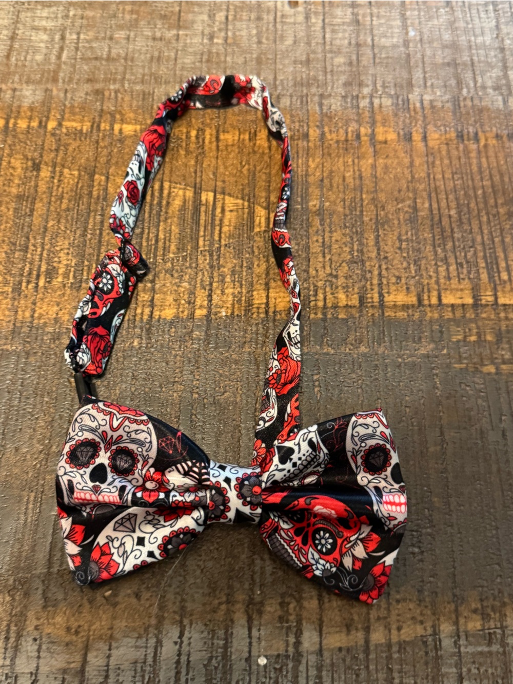 Men’s Bow tie Skulls Dia De Los Muertos Halloween Gothic Adjustable Length
